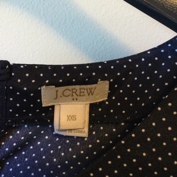 J. Crew Polka Dot blouse navy xxs - Picture 2 of 3